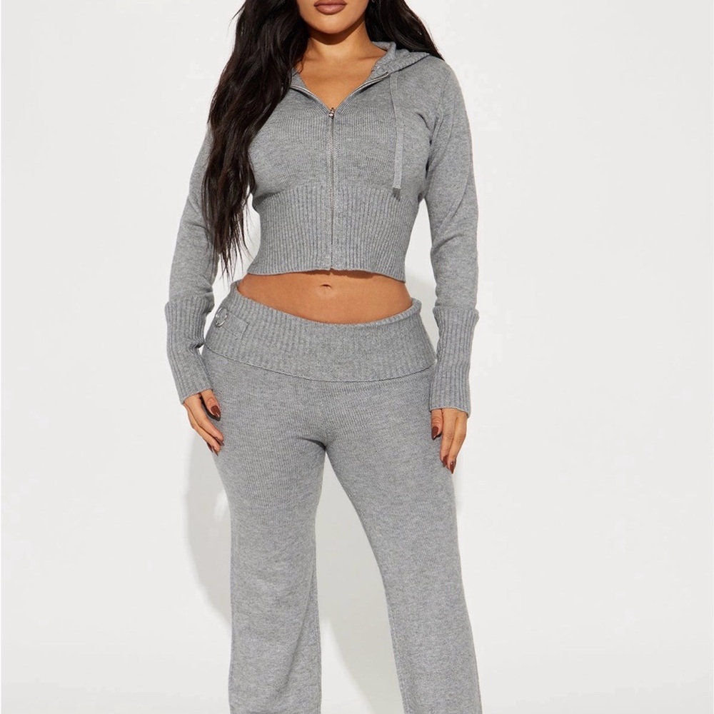 Fashion Nova Taupe Ribbed Set